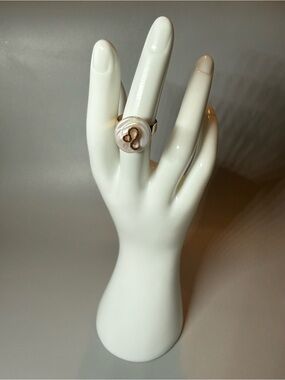 Adjustable Gold and Pearl Statement Ring - Women Jewelry
